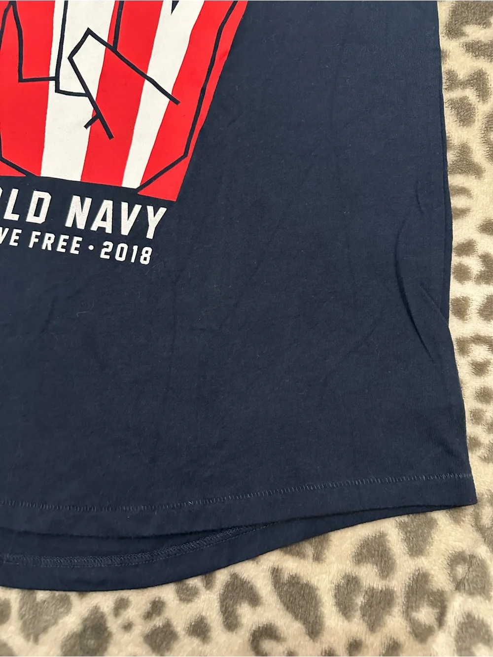 Old Navy Graphic Flag Racerback Tank Peace USA Blue Size XXL 16 Live Free 2018